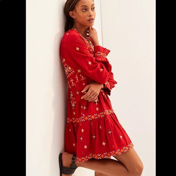 Anthropologie Niamh Embroidered Tunic Dress Size S - Picture 2 of 6